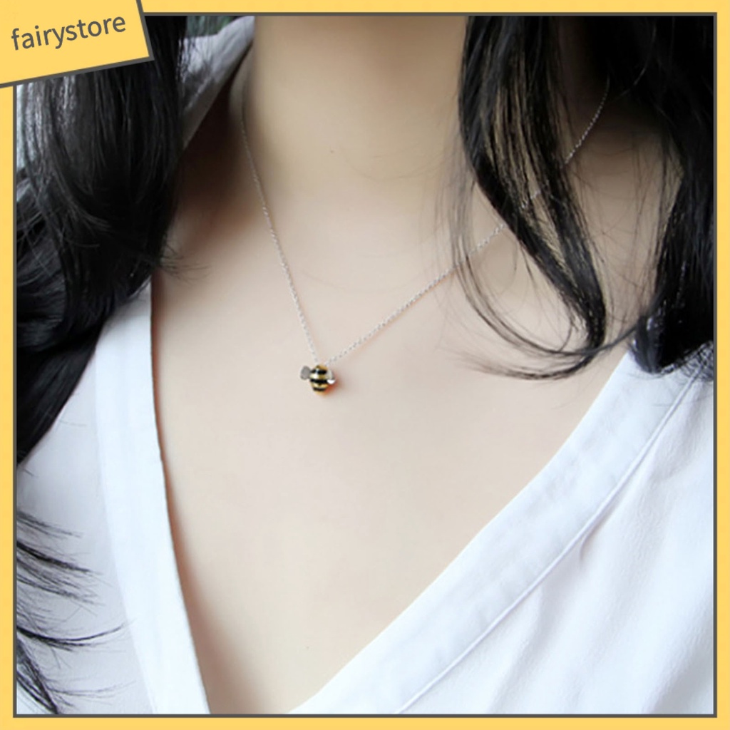 Bộ Trang Sức Vòng cổ / Bông Tai Hình Ong Xinh Xắn Cho Nữ