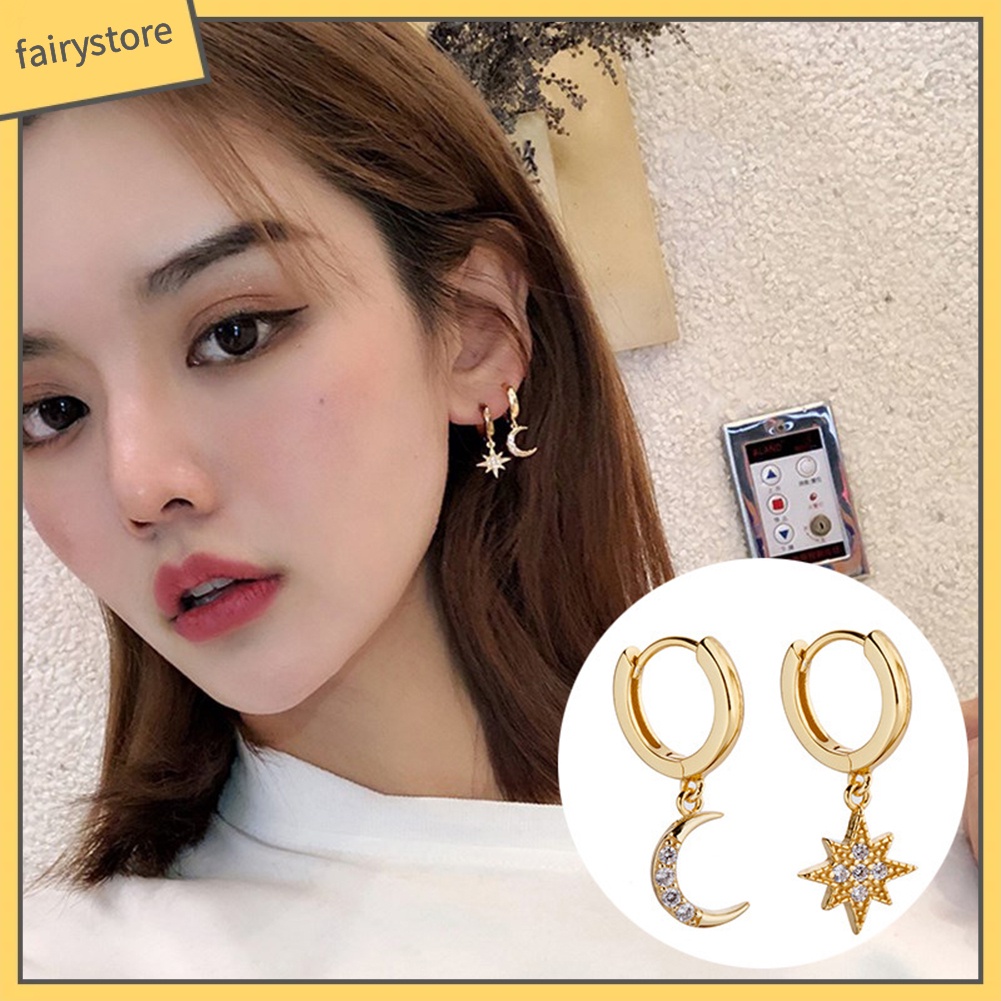 Bông Tai Hình Ngôi Sao Đính Đá Zircon Thời Trang Dành Cho Nữ