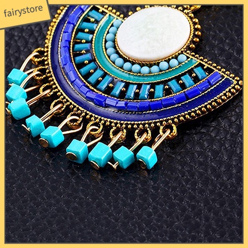 Bông Tai Dáng Dài Hình Hoa Phối Tua Rua Phong Cách Bohemian Thời Trang Cho Nữ