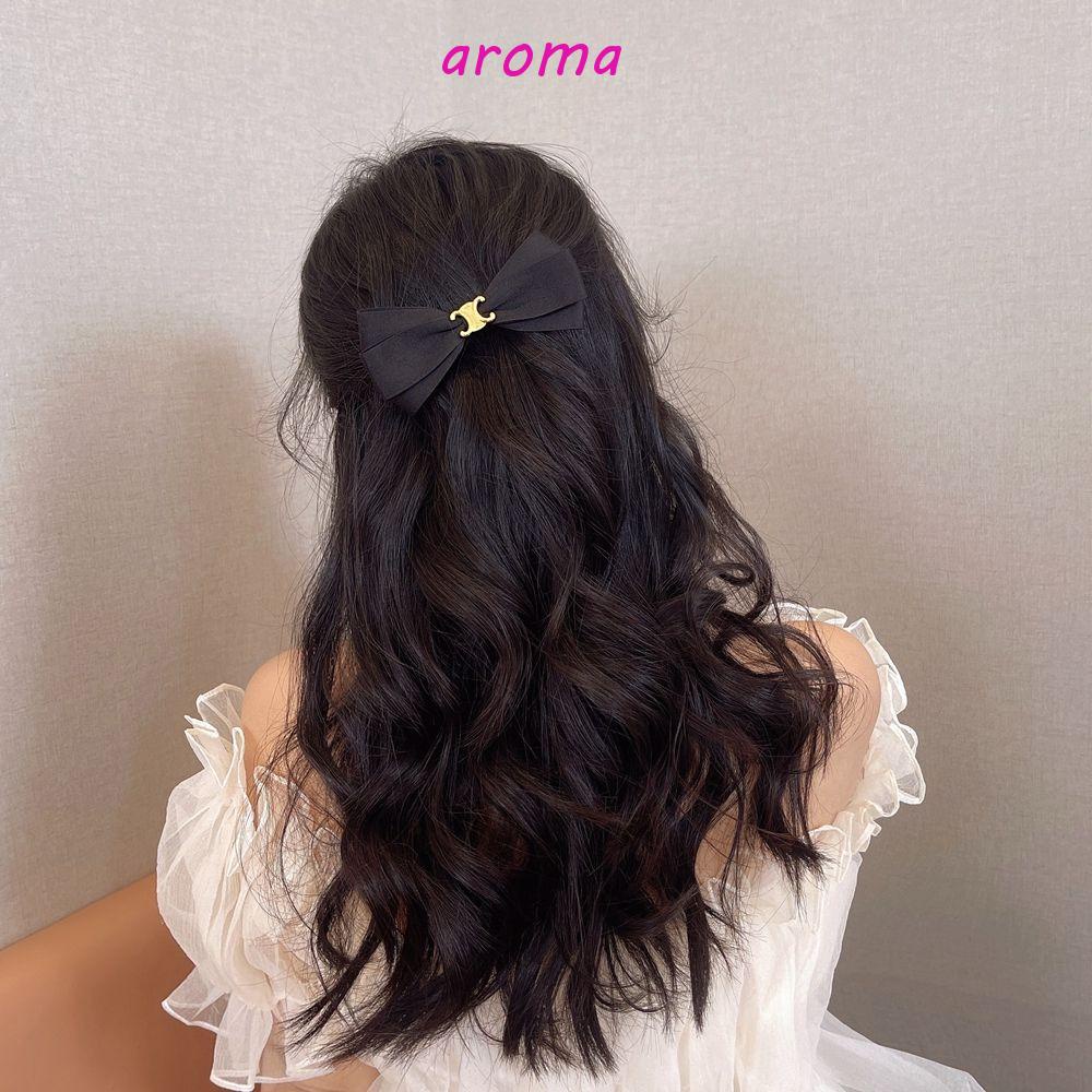 Kẹp Tóc Kim Loại Hình Nơ Màu Đen Phong Cách Hàn Quốc Cho Nữ