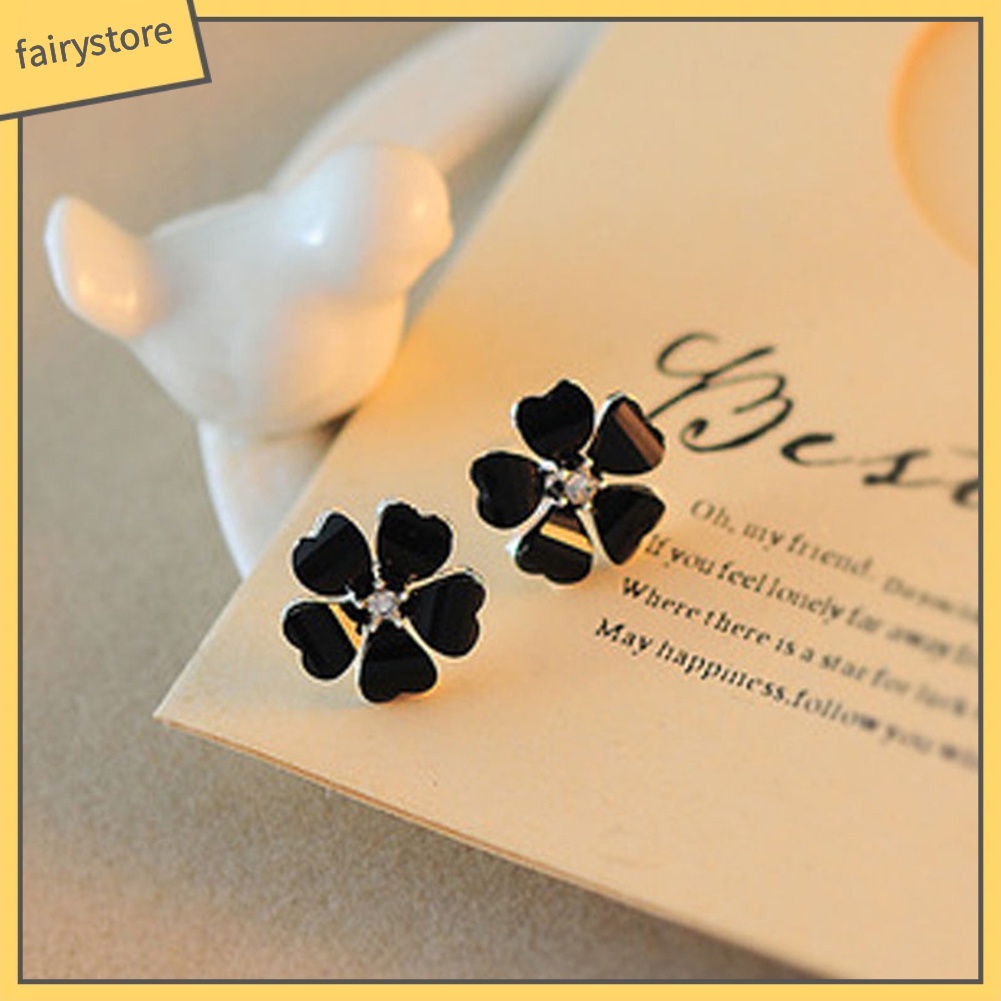 Bông Tai Mạ Bạc Hình Hoa Đính Đá Thanh Lịch Thời Trang Cho Nữ