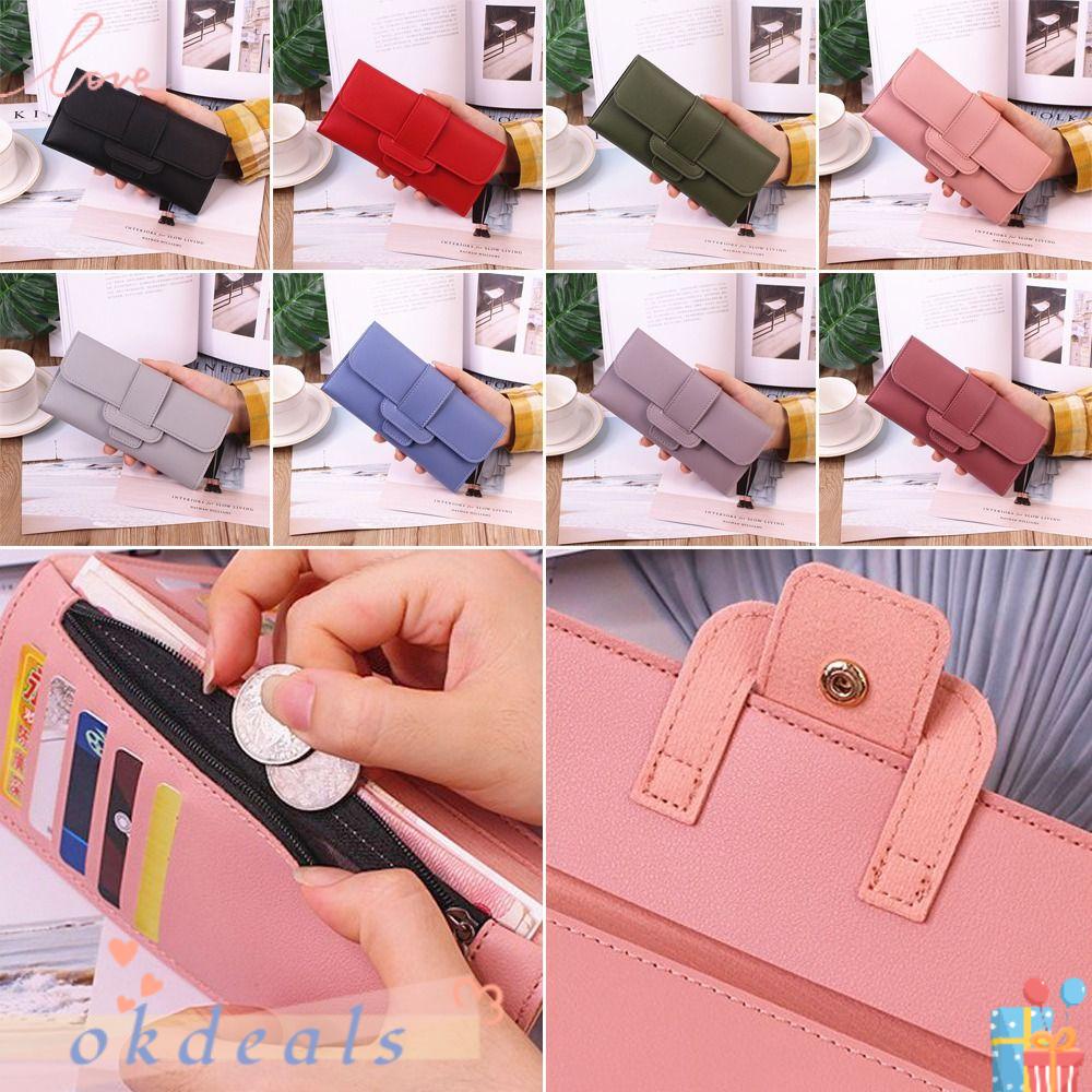 Ví Da PU Mỏng Dáng Dài Dạng Gập Dùng Đựng Tiền / Thẻ