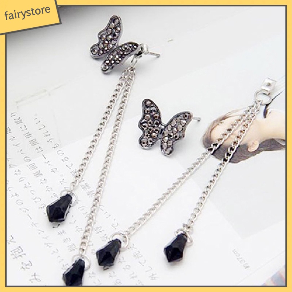 Bông Tai Dáng Dài Hình Bướm Bằng Hợp Kim Phong Cách Vintage Dành Cho Nữ