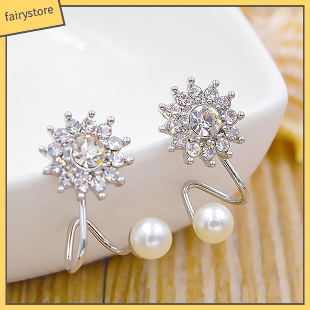 1 Đôi Bông Tai Hình Bông Tuyết Đính Đá Siêu Nhẹ Thanh Lịch