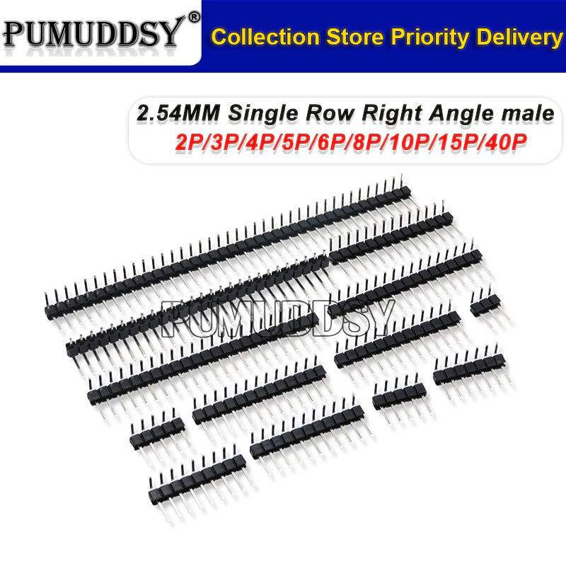 Set 10 Đầu Nối Dây Điện Một Hàng 1X / 2 / 3 / 4 / 5 / 6 / 8 / 10 / 40 Pin 2.54mm 3P / 4P / 6P / 8P / 20P / 40P