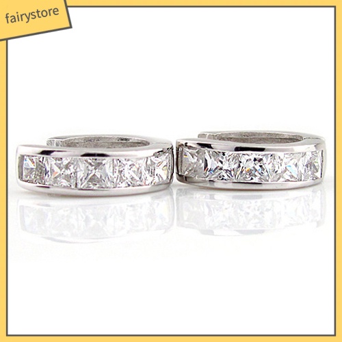 Bông Tai Mạ Bạc Dạng Vòng Đính Đá Thời Trang Dành Cho Nam