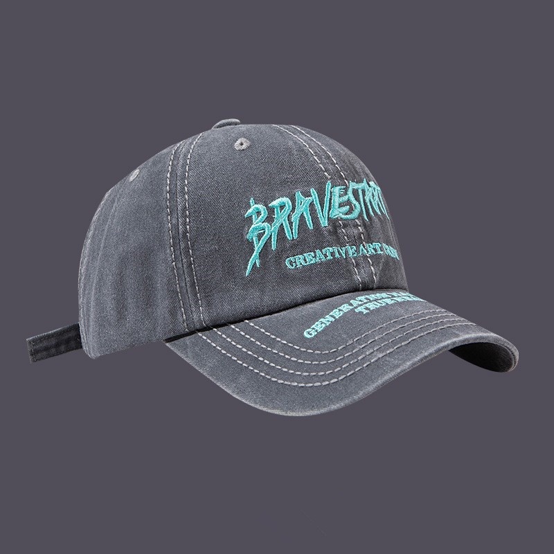 Mũ Lưỡi Trai Mềm Thêu Chữ Phong Cách Đường Phố Nhật Bản Cá Tính