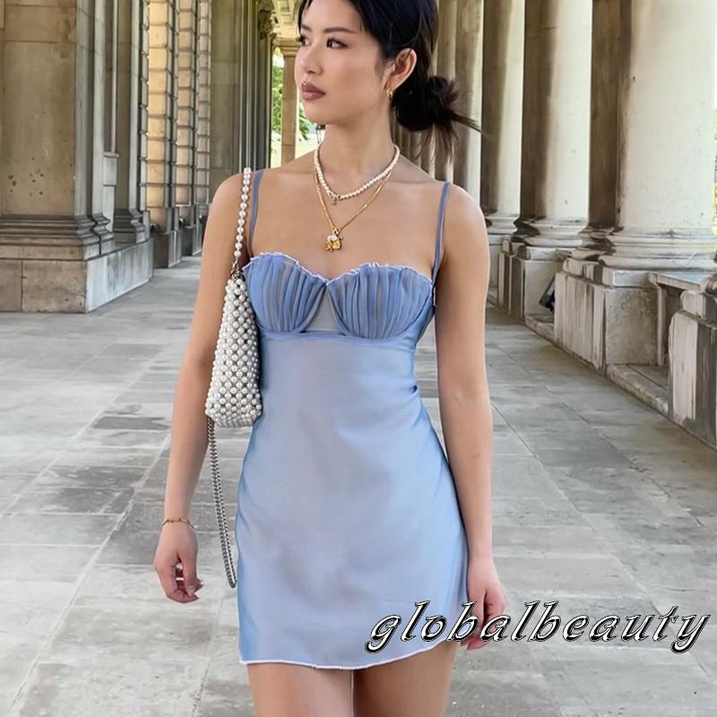 Đầm Không Tay Ôm Ngực Xếp Ly Phối Vỏ Sò Thời Trang Mùa Hè Cho Nữ