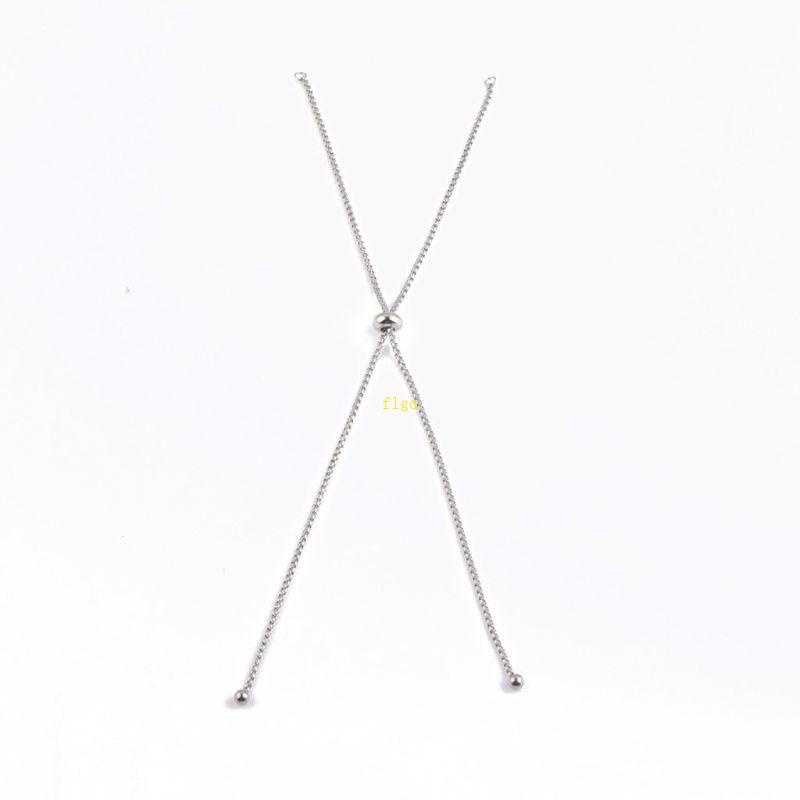 Flgo Vòng cổ Nối Dài Màu Bạc Có Thể Điều Chỉnh Kèm Dây Xích Trượt Dùng Làm Trang Sức Diy Makin