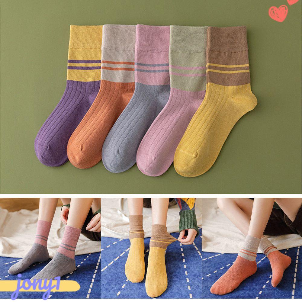 Vớ Thể Thao Bằng Cotton Thoáng Khí Thoải Mái Họa Tiết Sọc Giáng Sinh