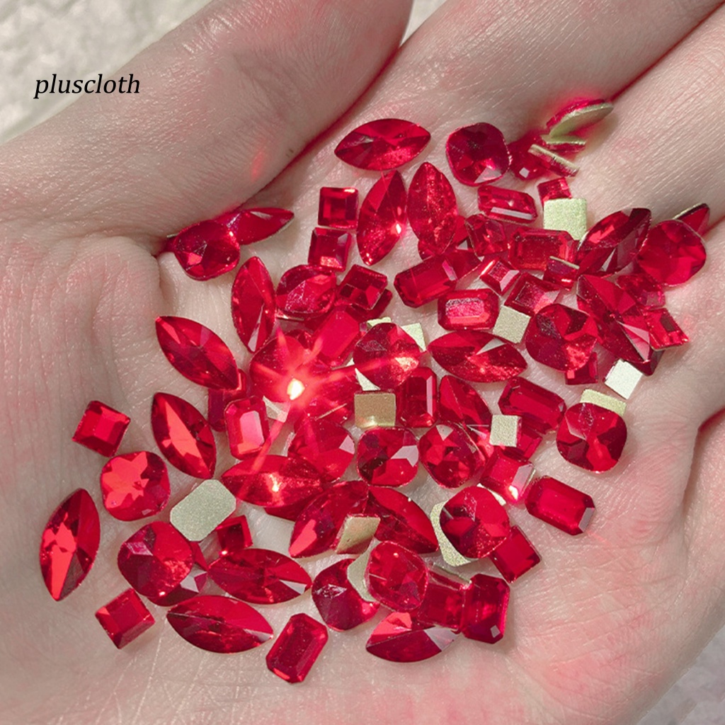 Túi 100 Hạt Đá Thủy Tinh Phẳng Trang Trí Móng Tay