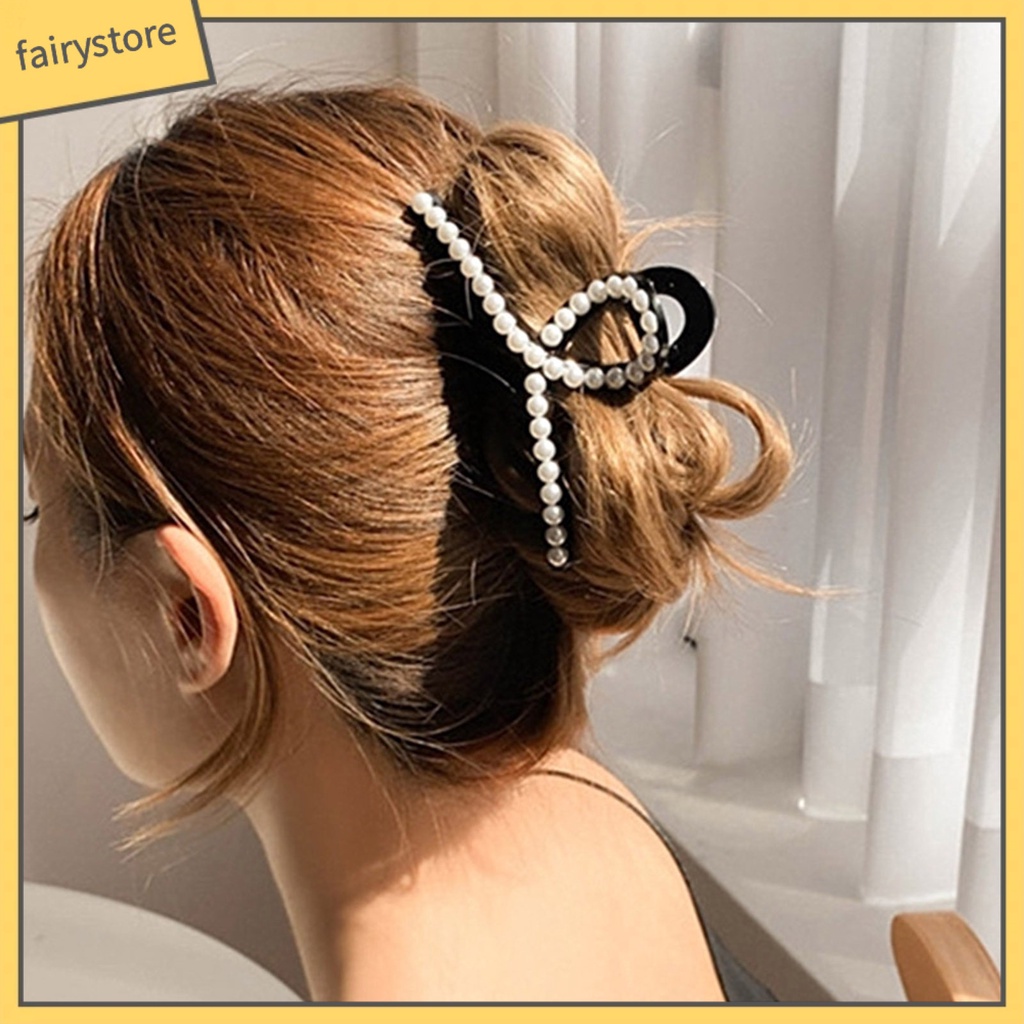 Kẹp Tóc Càng Cua Đính Ngọc Trai Giả Kích Thước Lớn Cho Nữ