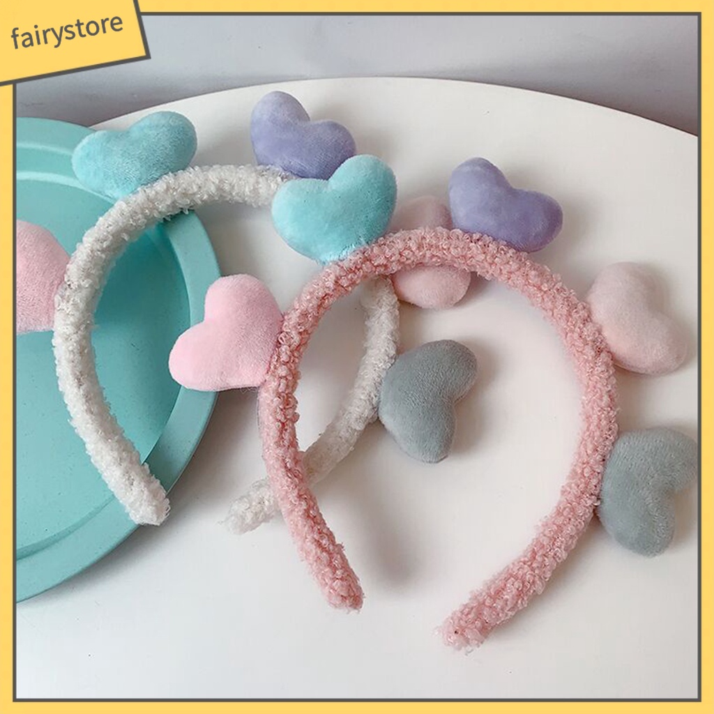 Băng Đô Nhung Mềm Mại Họa Tiết Trái Tim Nhiều Màu Sắc Cho Nữ