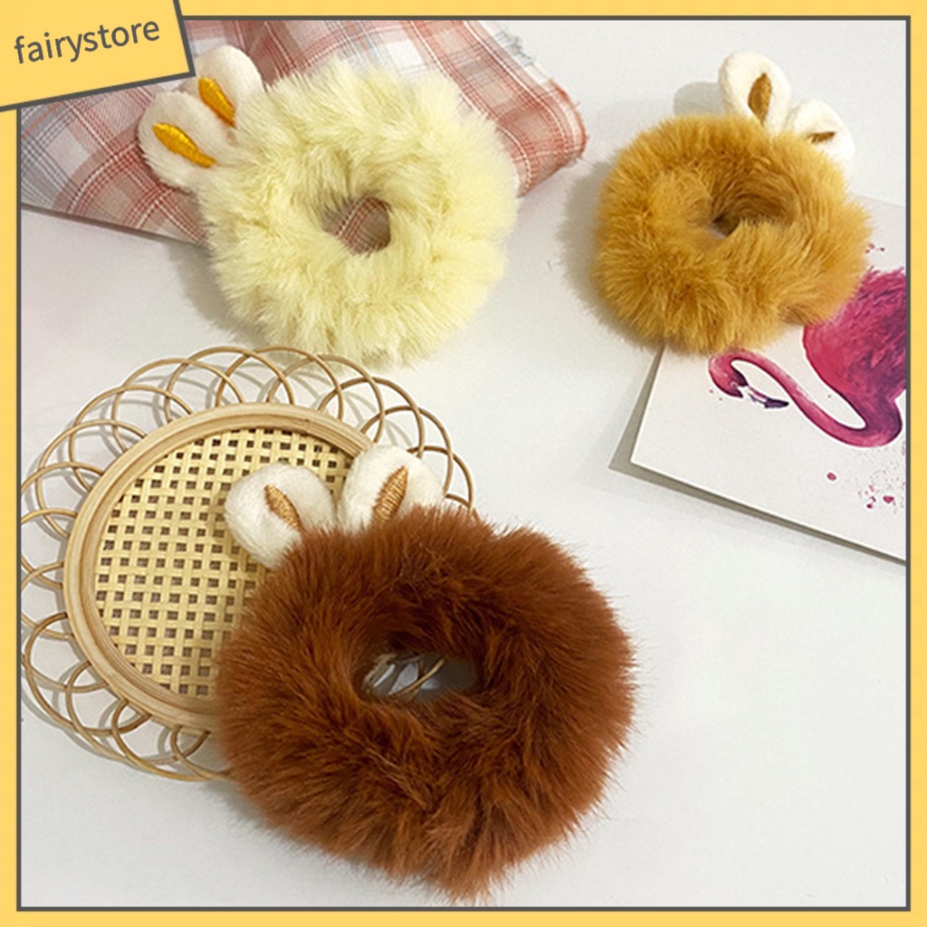 Dây Cột Tóc Tai Thỏ Màu Sắc Ngọt Ngào Thời Trang Mùa Đông Cho Nữ