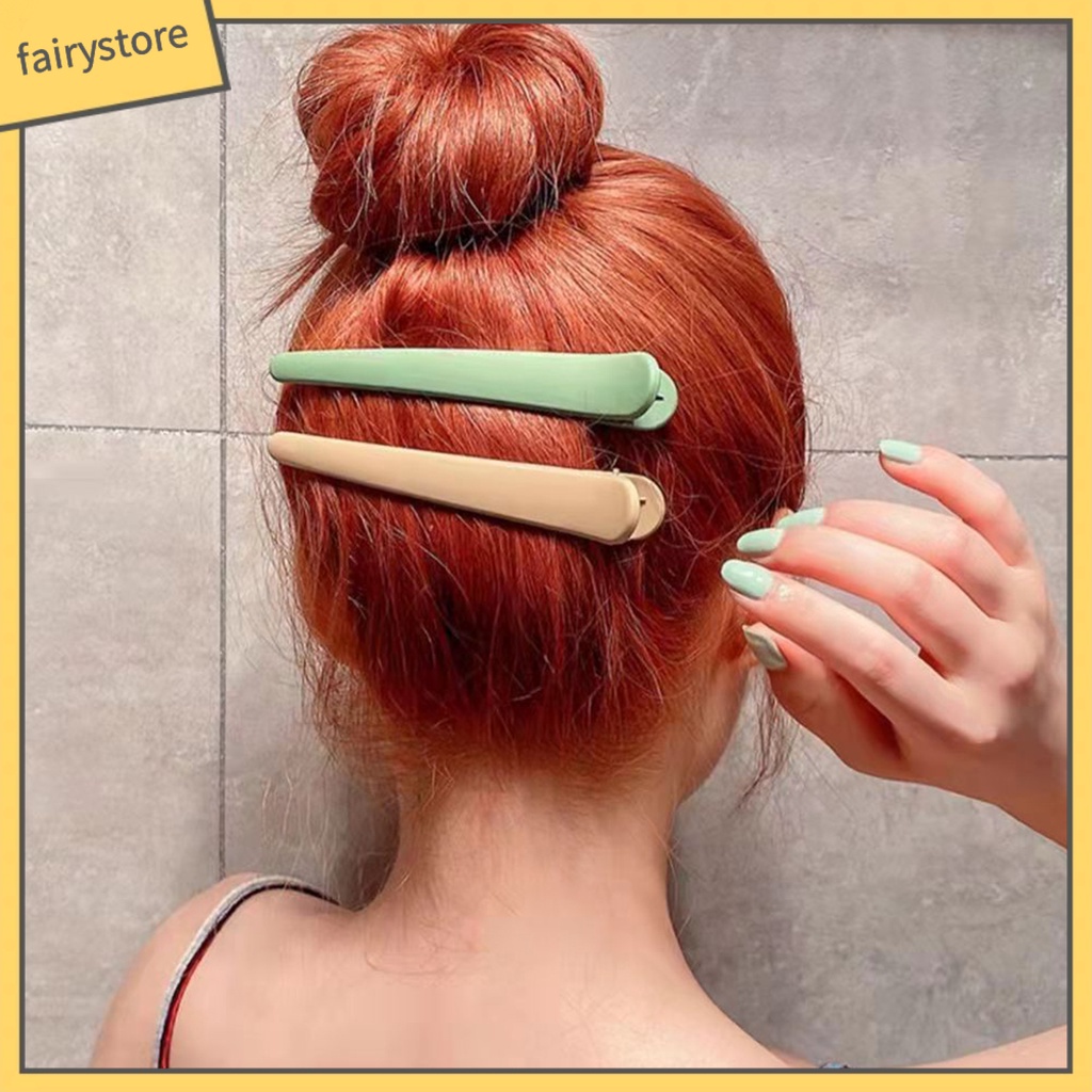 Kẹp Tạo Kiểu Tóc Màu Trơn Chống Trượt Gọn Nhẹ
