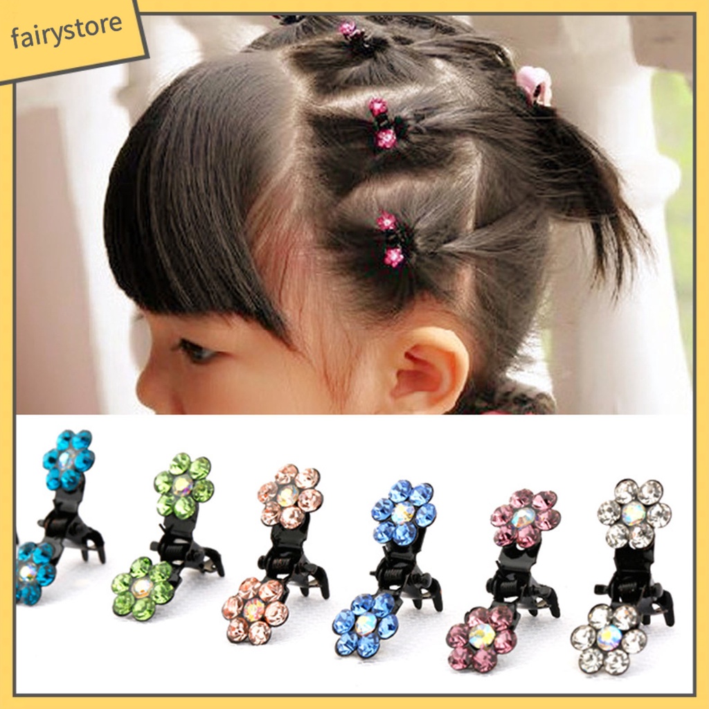 Set 12 Kẹp Tóc Hình Hoa Đính Đá Thời Trang Cho Nữ