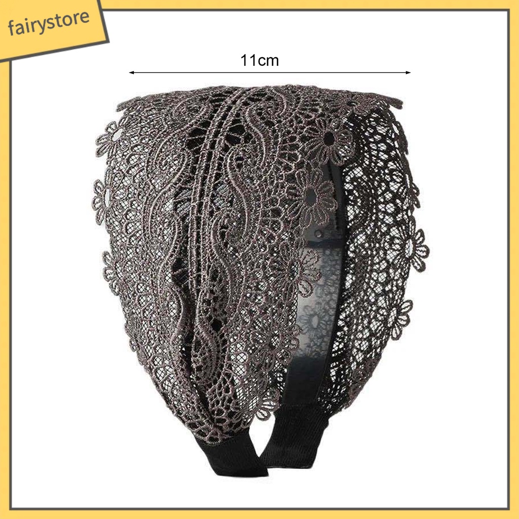 Băng Đô Ren Thêu Họa Tiết Có Răng Chống Trượt Phong Cách Retro Cho Nữ