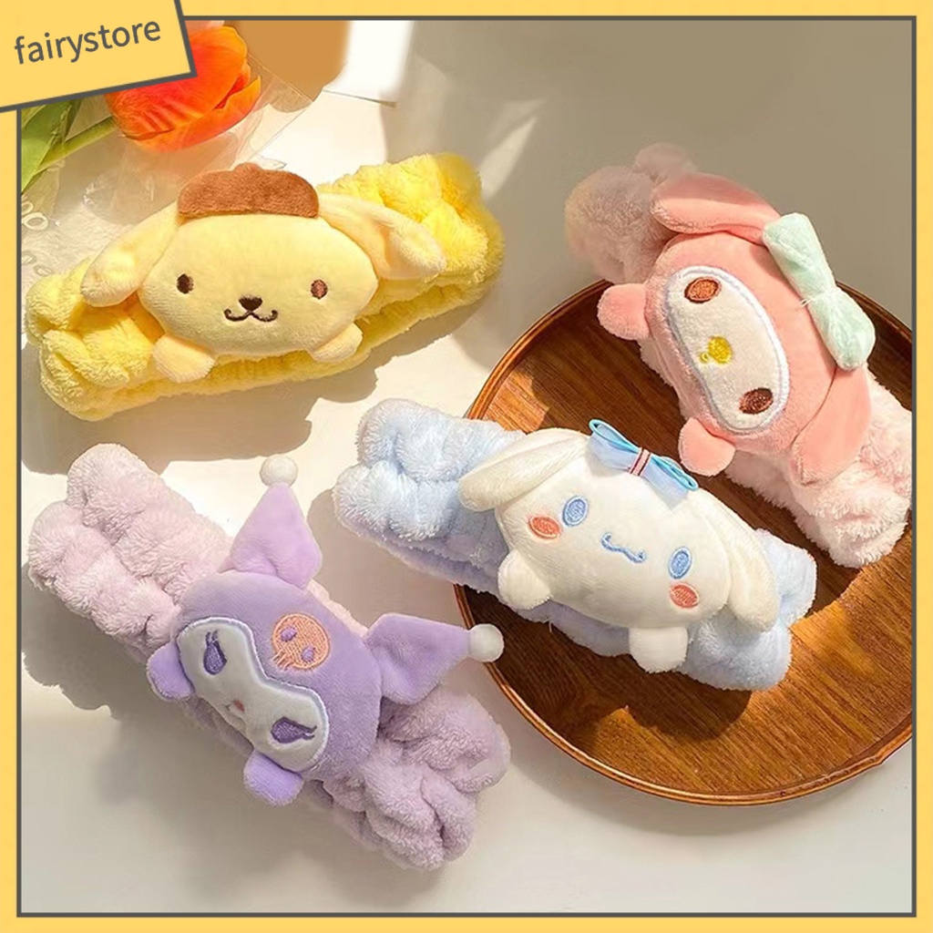 Băng Đô Nhung Mềm Mại Co Giãn In Họa Tiết Hoạt Hình Dễ Thương Dùng Rửa Mặt / Trang Điểm Cho Nữ