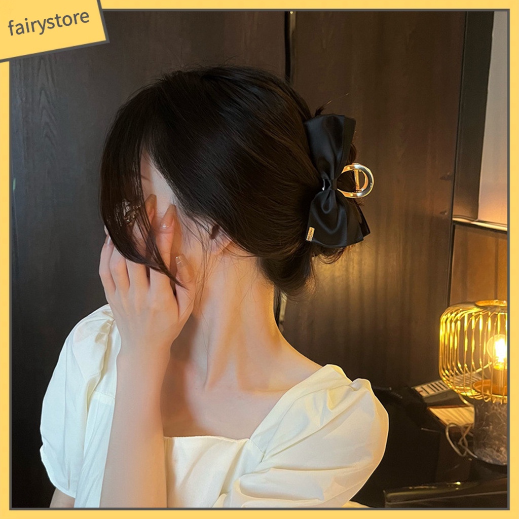 Kẹp Tóc Nơ Bằng Hợp Kim Mạ Vàng Chống Trượt Chống Mòn Kích Thước Lớn Thời Trang Mùa Hè Cho Nữ