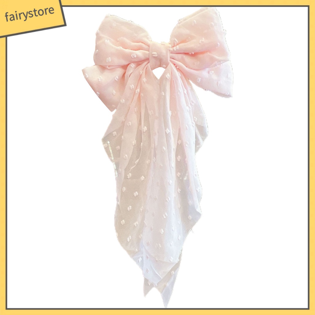 Kẹp Tóc Nơ Phối Dây Ruy Băng Tua Rua Chống Trượt Trang Trí Tóc Cho Nữ