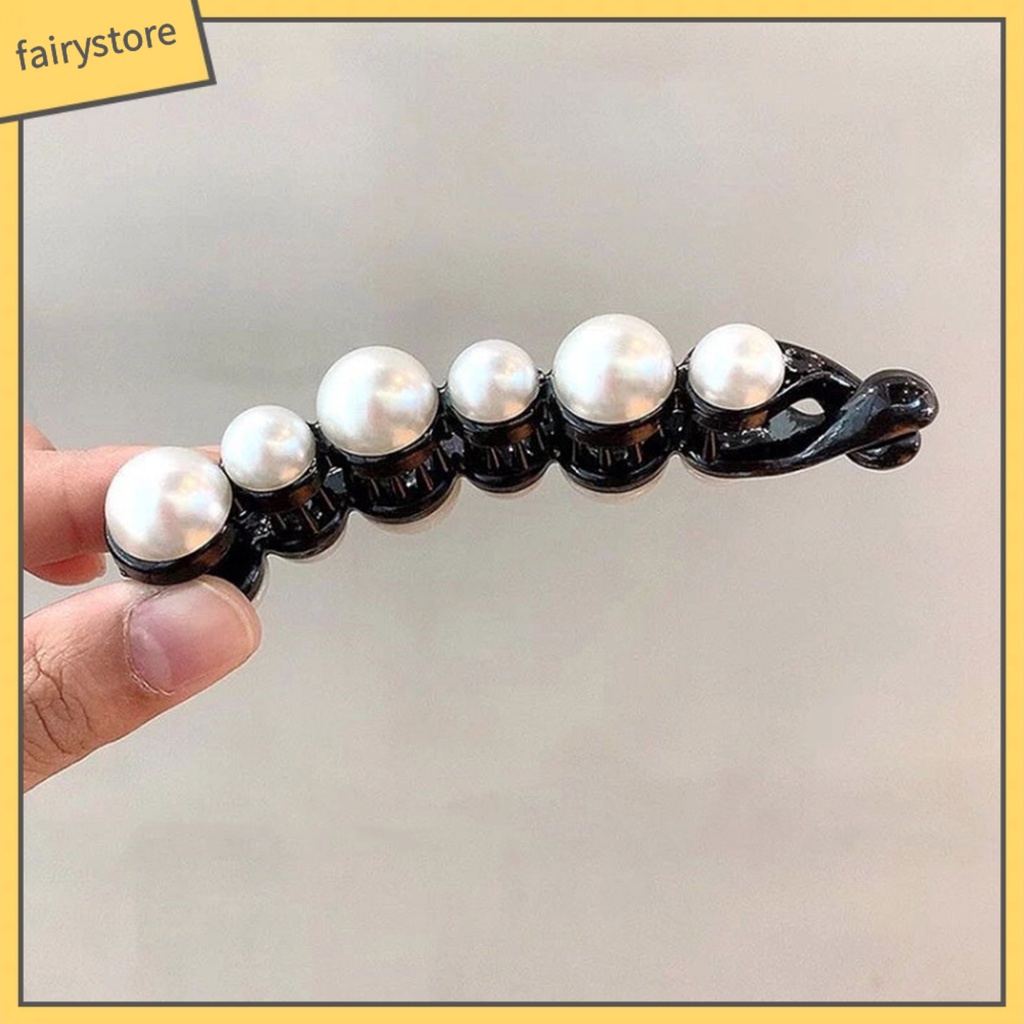 Kẹp Tóc Đuôi Ngựa Chống Trượt Đính Ngọc Trai Giả Xinh Xắn