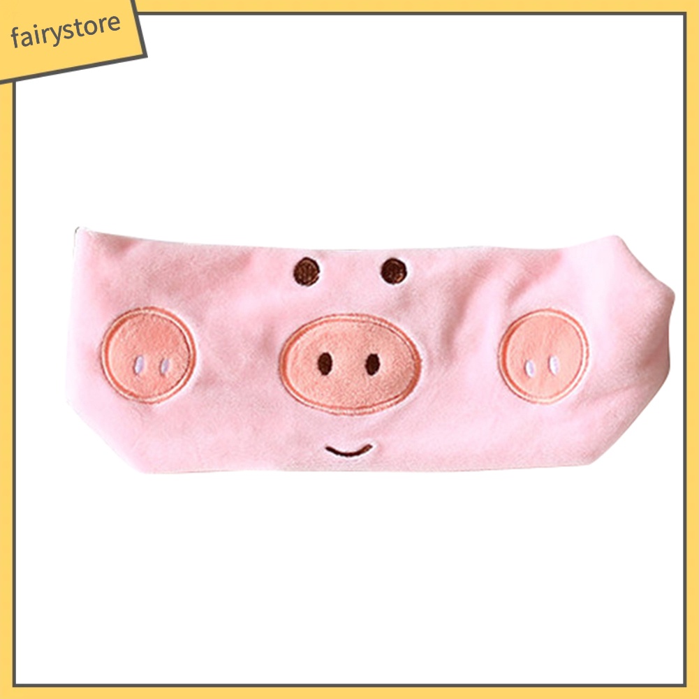 Băng Đô Cài Tóc Vải Mềm Hình Chú Heo Hoạt Hình Đáng Yêu Cho Nữ