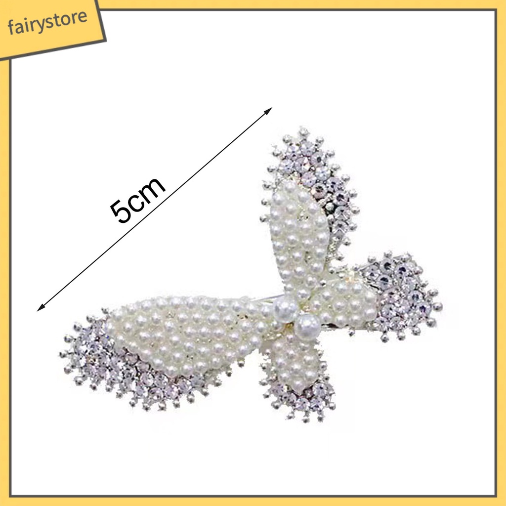 Kẹp Tóc Hình Nơ Đính Ngọc Trai Giả Lấp Lánh