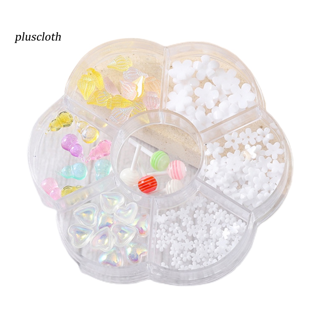 1 Hộp Phụ Kiện Trang Trí Móng Tay Hình Gấu Hoạt Hình 3D