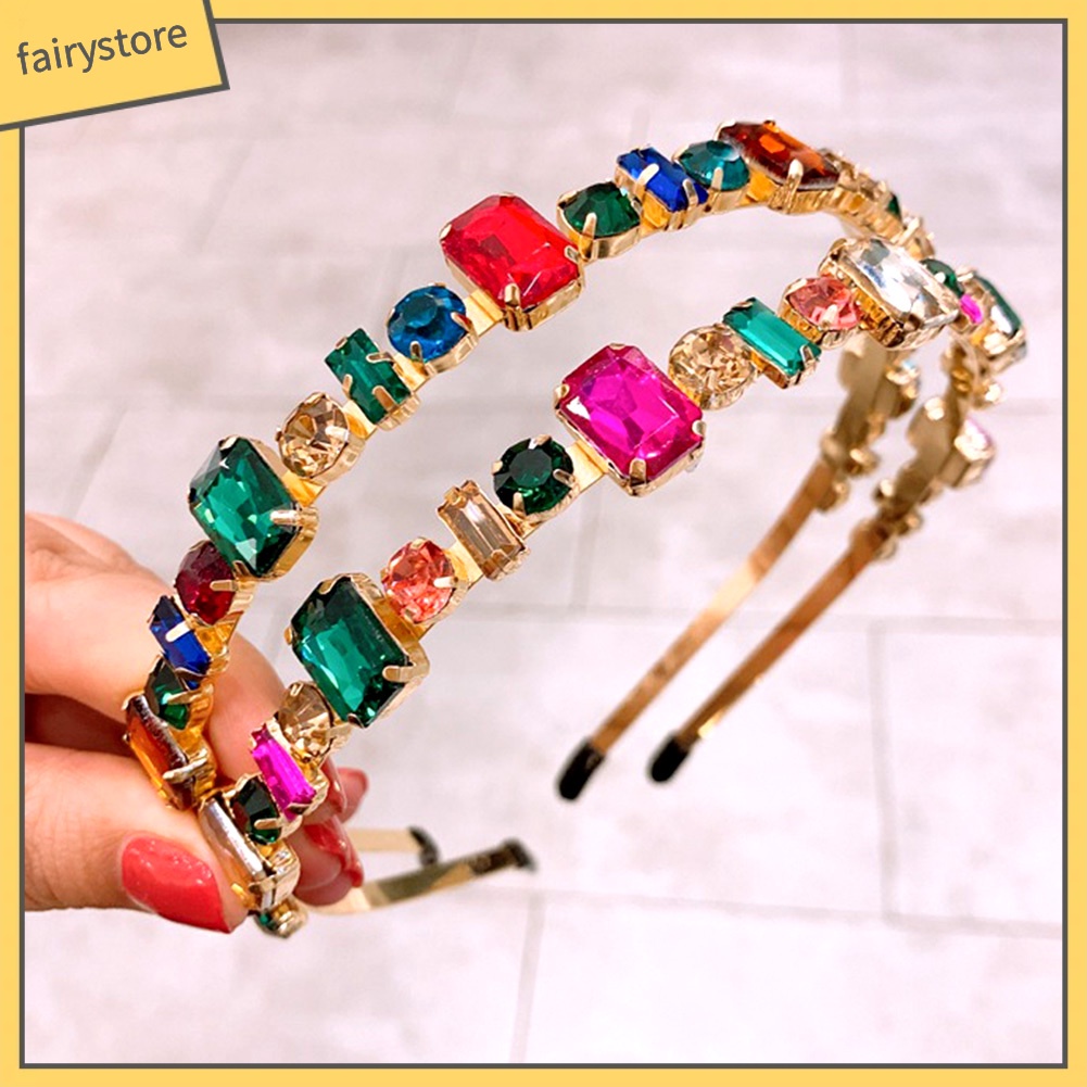 Băng Đô Đính Đá Nhiều Màu Sắc Thời Trang Dành Cho Nữ