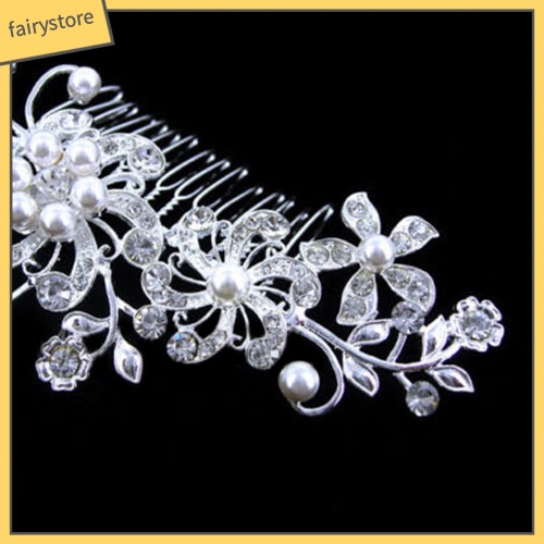 Cài Tóc Hoa Đính Ngọc Trai Và Đá Nhân Tạo Thời Trang