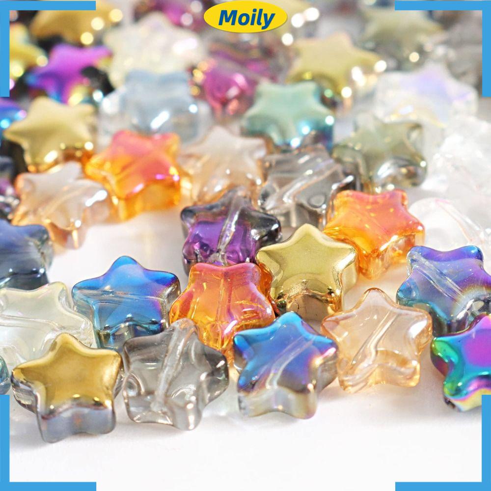 MOILYVN 200 Hạt Cườm Hình Ngôi Sao 8mm Dùng Làm Trang Sức