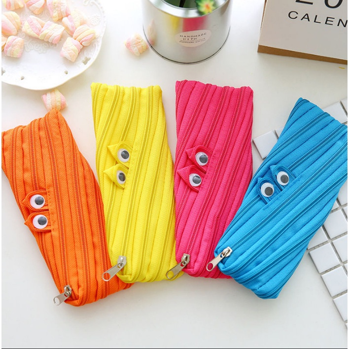 Hàng sẵn giao hỏa tốc Túi Đựng Bút Có Sức Chứa Lớn Thiết Kế Dây Kéo Độc Đáo Họa Tiết Ngộ Nghĩnh, Túi Đựng Văn Phòng Phẩm