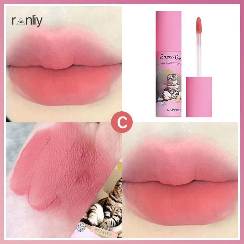 Ranliy💗Son Môi CAPPUVINI Kết Cấu Nhung Lì Mềm Mịn Dạng Kem Phong Cách Mèo