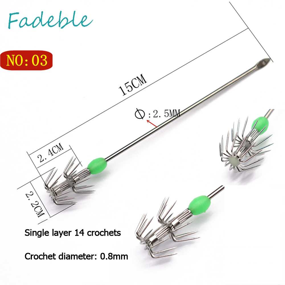 Bộ 10 Chiếc Móc Câu Hình Con Mực Phát Sáng Trong Bóng Tối