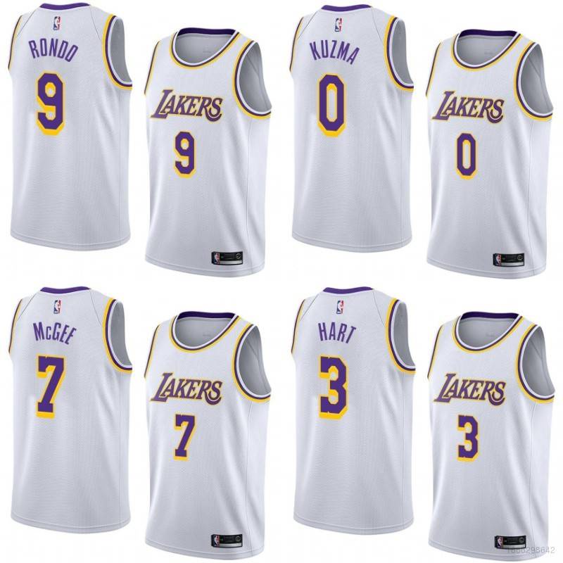 Áo Bóng Rổ Sát Nách Màu Trắng GP1 LA Lakers NBA Jersey Rondo Kuzma Hart Mcge Phiên Bản Thành Phố PG1