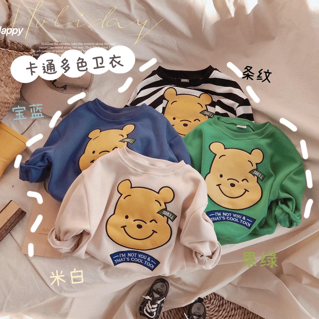 Áo Sweater Cổ Tròn Họa Tiết Hoạt Hình Thời Trang Mùa Xuân Hàn Quốc Dành Cho Bé