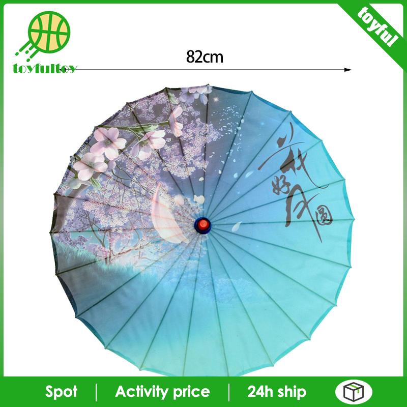 Dù Giấy Dầu Lụa 32 inch Phong Cách Trung Hoa