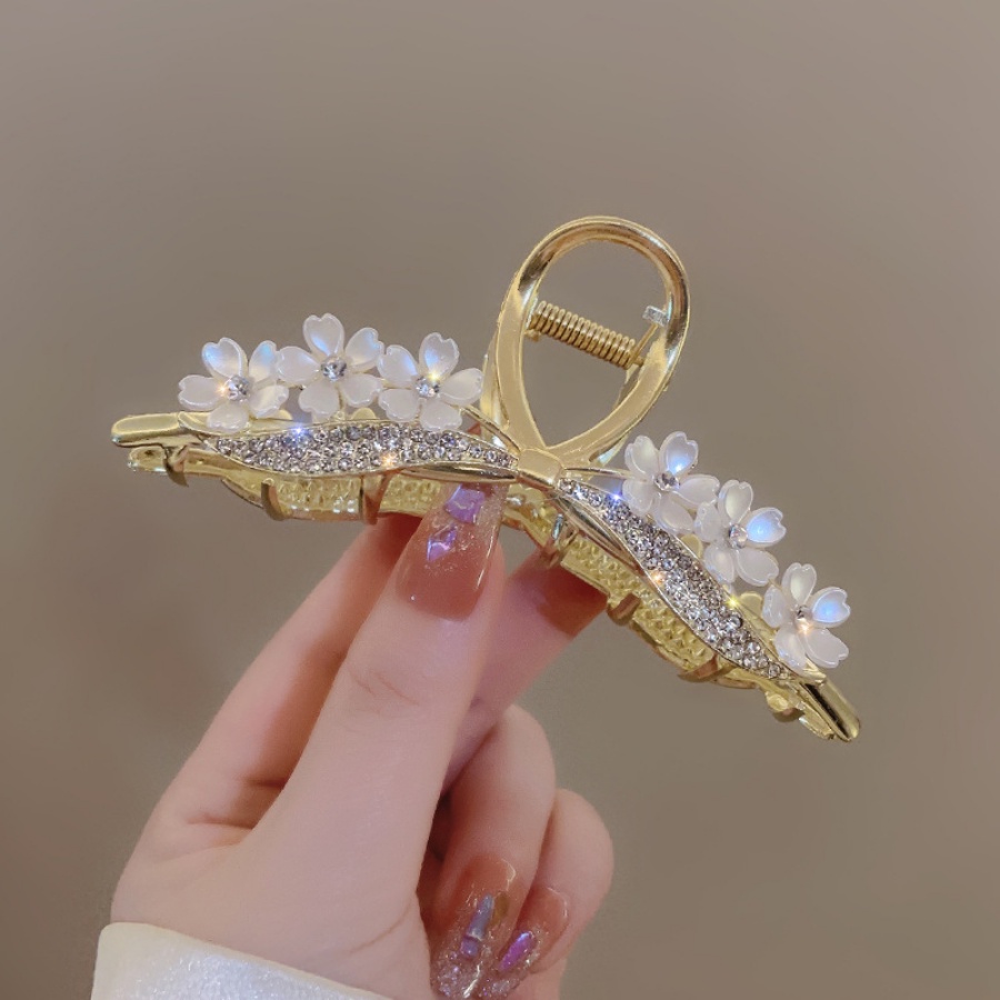 Kẹp Tóc Hình Nơ Đính Đá Lấp Lánh Bằng Hợp Kim Phong Cách Hàn Quốc Cho Nữ