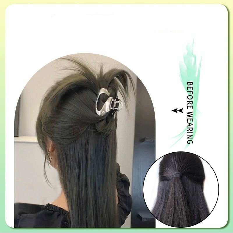 Tóc Giả Có Kẹp Bằng Kim Loại Đơn Giản Thời Trang Hàn Quốc Dành Cho Nữ