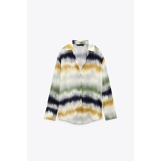 Zara Bộ Áo Sơ Mi Nhuộm Màu Dài Tay Phối Quần Lưng Cao Thời Trang Mùa Hè Năng Động 8372231 8372131