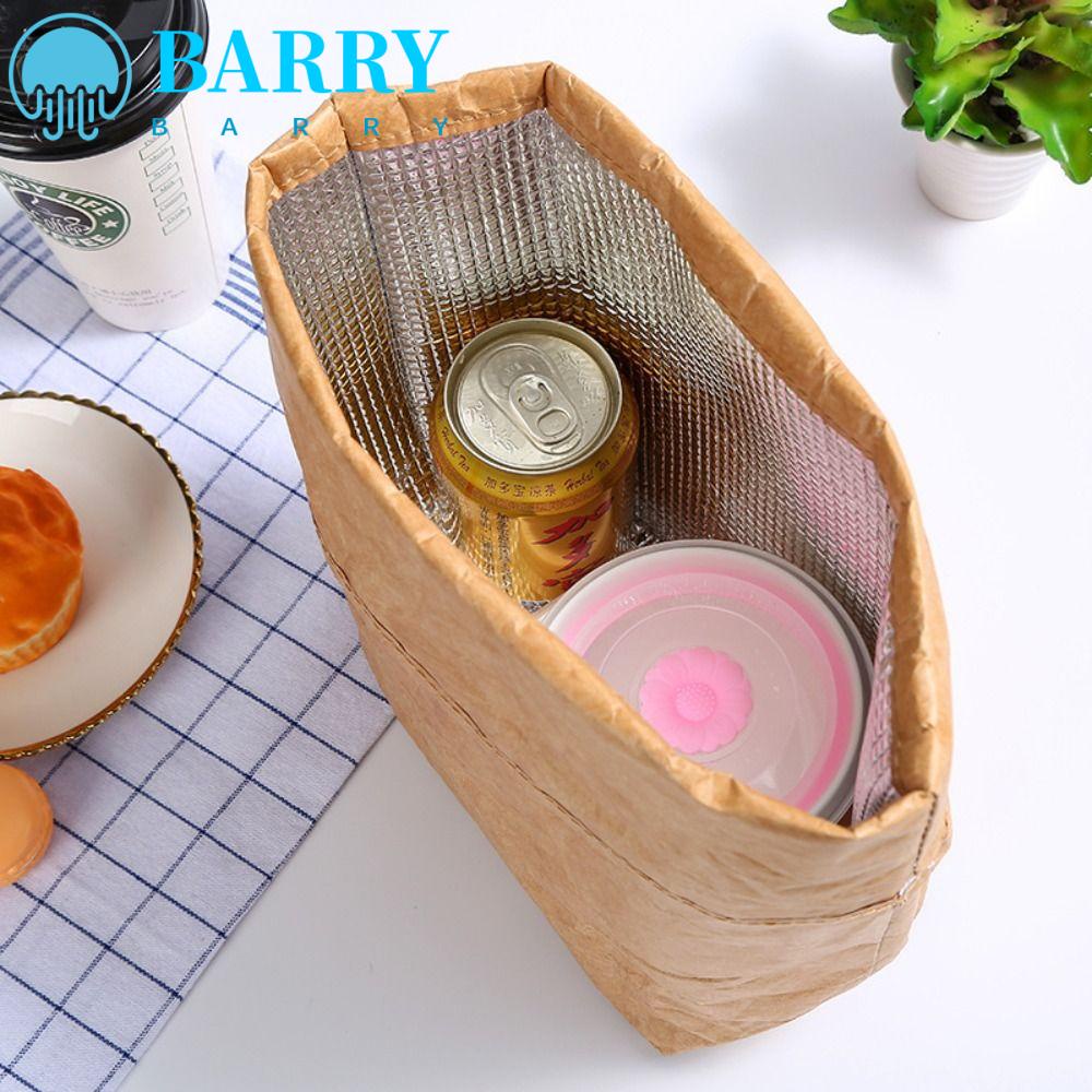 Túi Giấy Kraft Đựng Cơm Trưa Giữ Nhiệt Chống Rò Rỉ Sức Chứa Lớn Có Thể Gấp Gọn Tiện Lợi