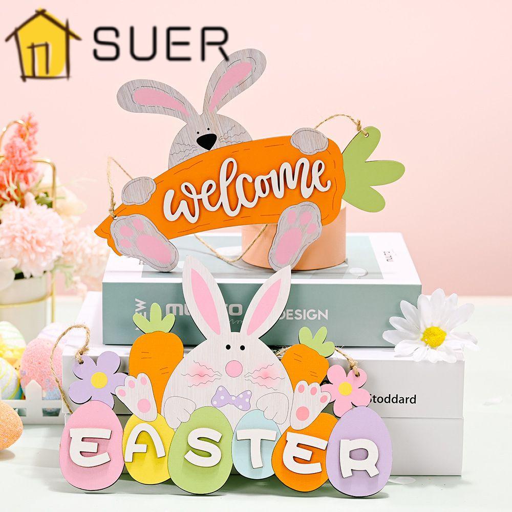 Phụ Kiện Treo Trang Trí Nhà Cửa Hình Thỏ Phục Sinh Kèm Dây Treo Tiện Dụng