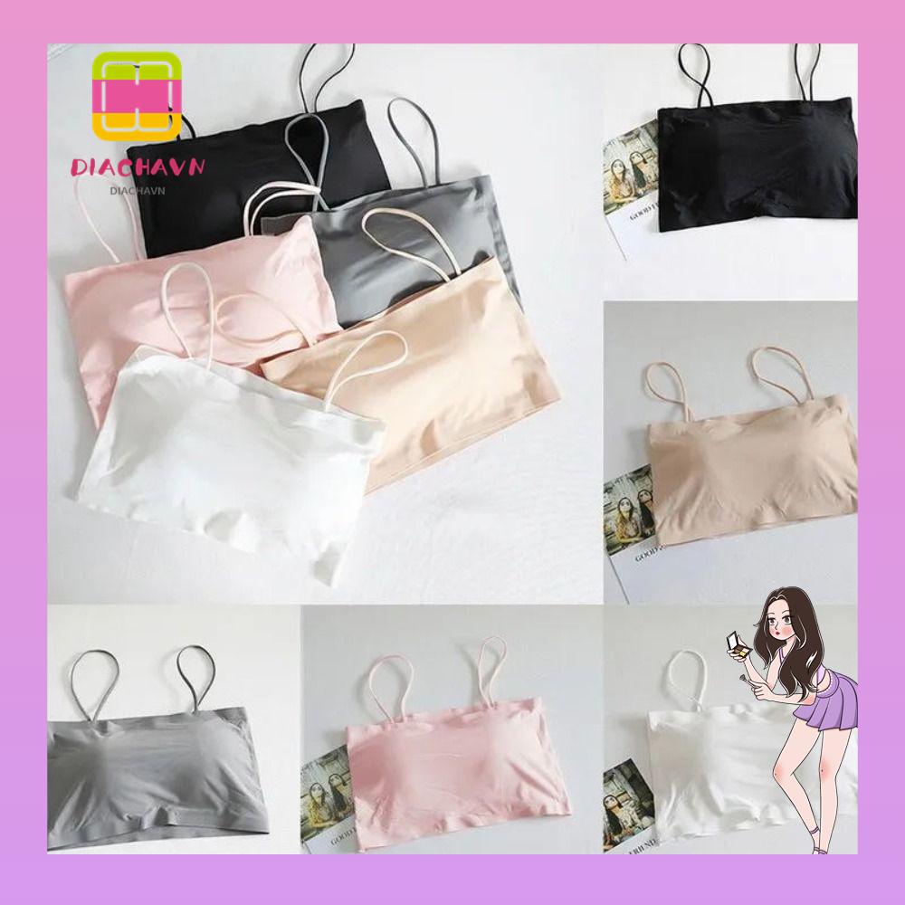 Áo Lót Lụa Không Đường May Màu Sắc Đơn Giản Quyến Rũ Cho Nữ