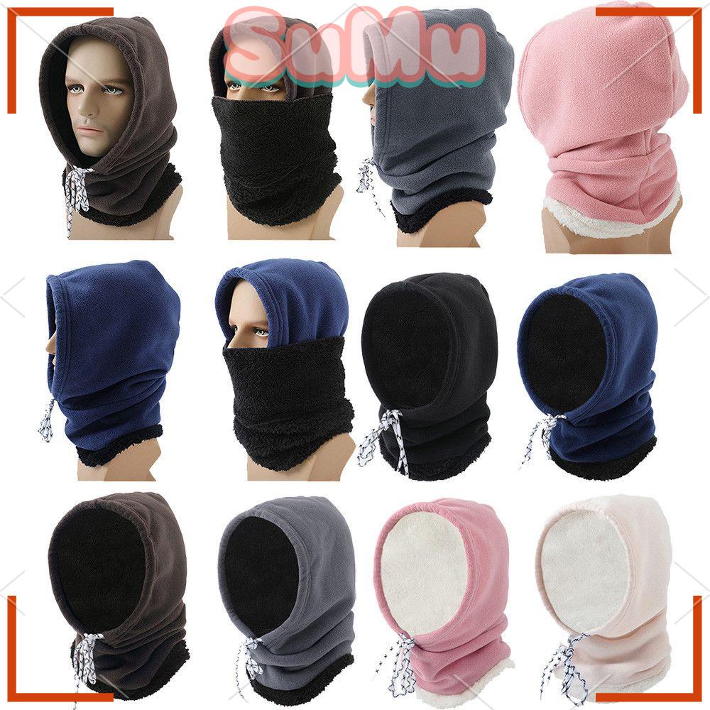 Yếm Có Mũ Trùm Bằng Vải Nỉ Màu Trơn Chống Gió Mùa Đông Unisex