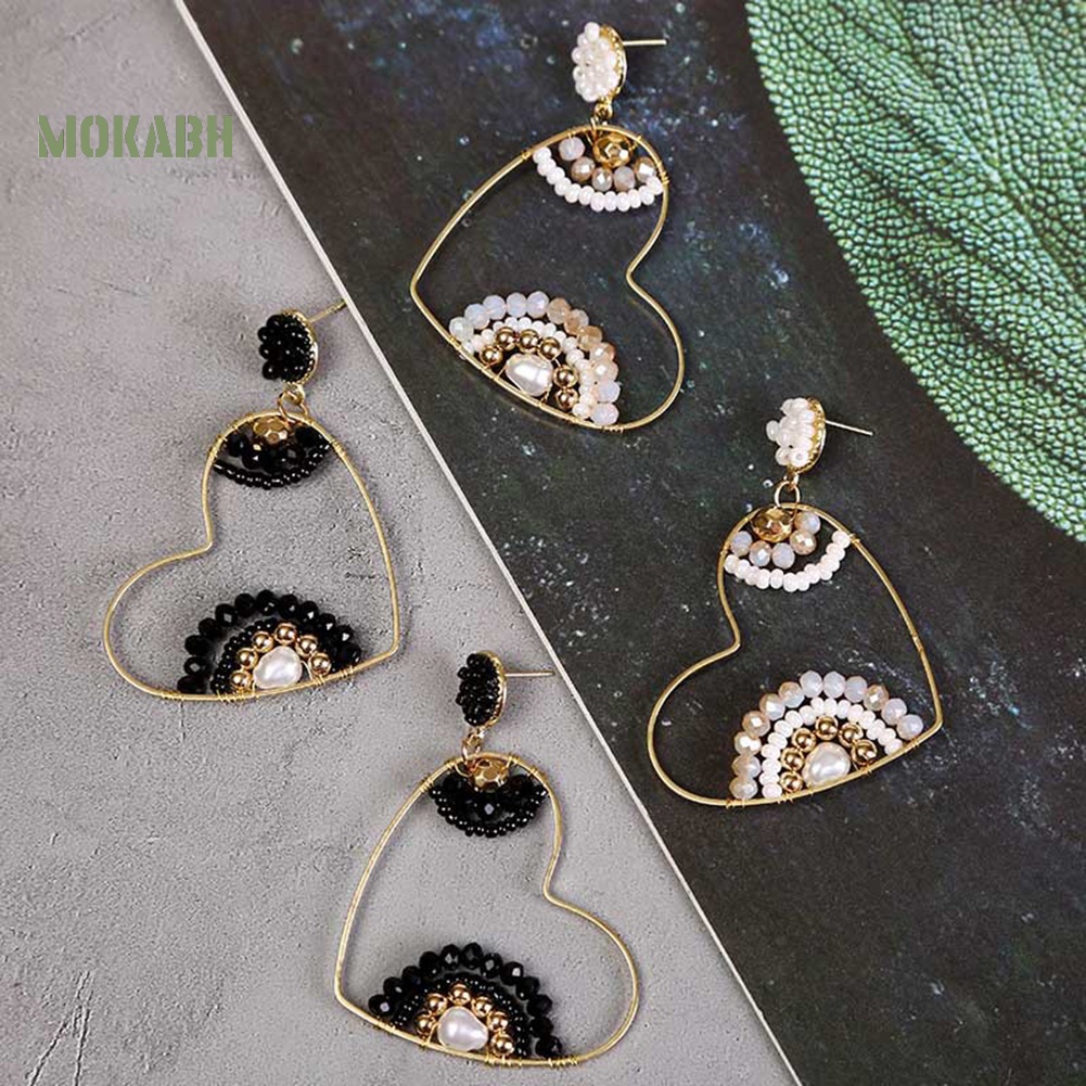 [Mok Abh] Bông Tai Hình Trái Tim Phong Cách Du Mục