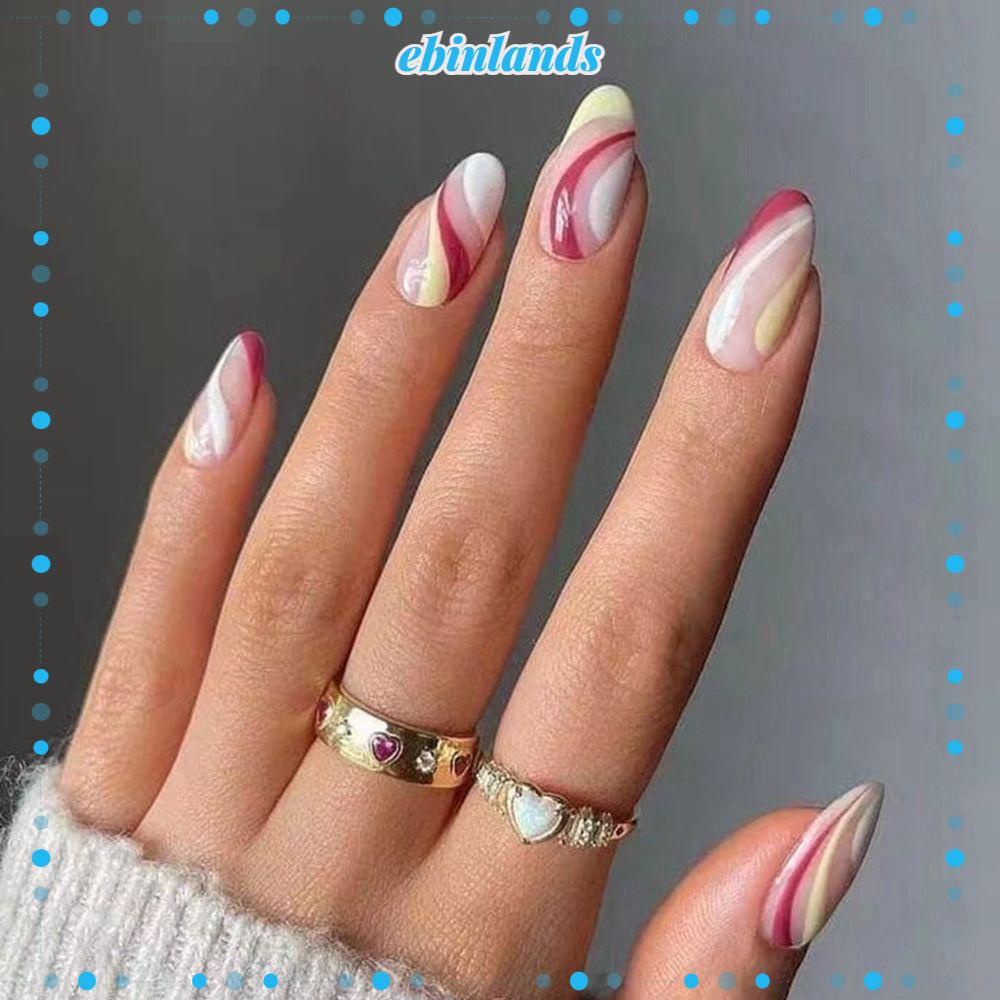 Hộp 24 Móng Tay Giả Che Phủ Toàn Diện Tháo Rời Được Kiểu Pháp