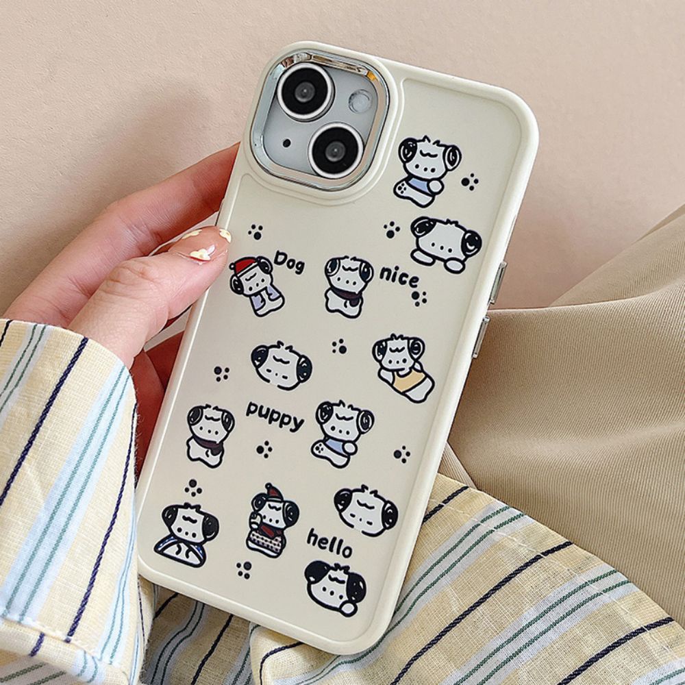 Ốp Điện Thoại TPU Mềm Chống Sốc Họa Tiết Dấu Chân Cún Graffiti Mạ Điện Cho IPhone 11 14 13 12 Pro Max