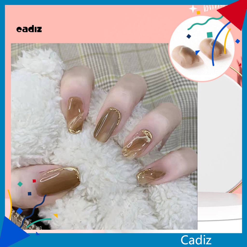 Miếng Dán Trang Trí Móng Tay Bằng ABS Màu Nâu Ấm Chống Mài Mòn Dễ Sử Dụng Cho Nữ