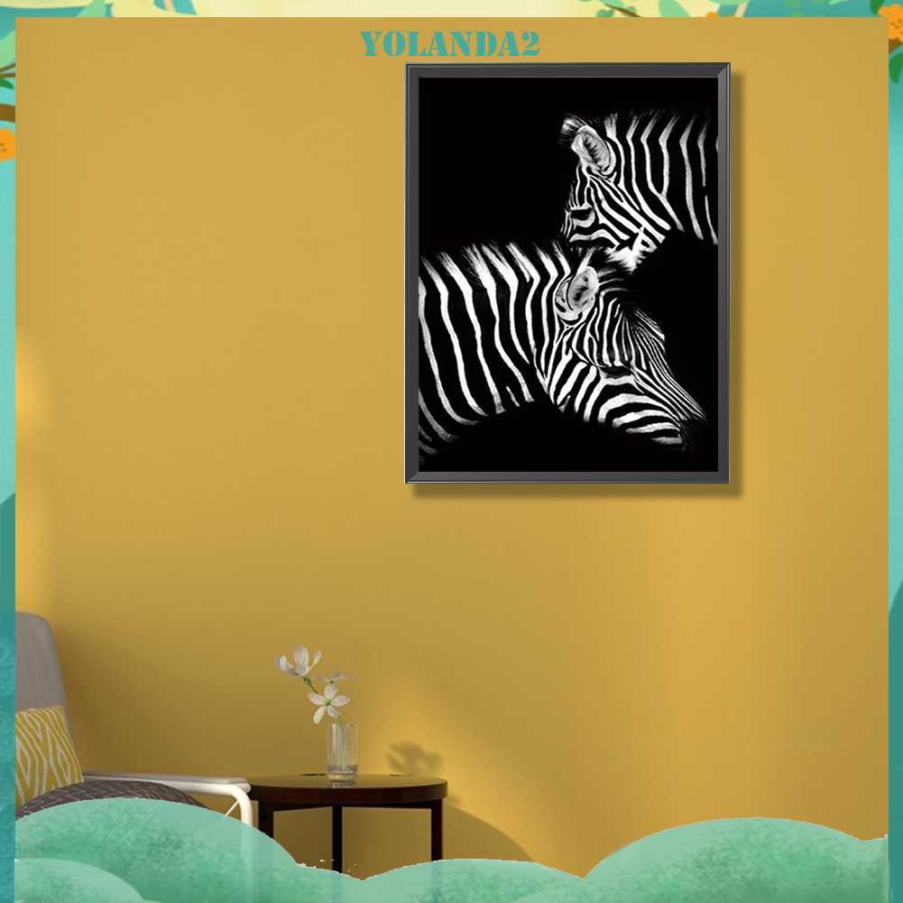 Tranh Đính Đá Kim Cương Toàn Bộ 5D DIY Hình Vẽ Ngựa Vằn