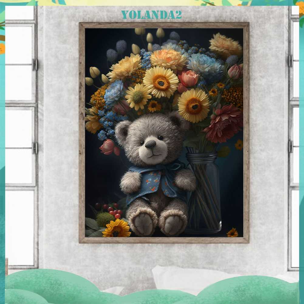 Tranh Đính Đá Kim Cương Toàn Bộ 5D DIY Hình Búp Bê Hoa